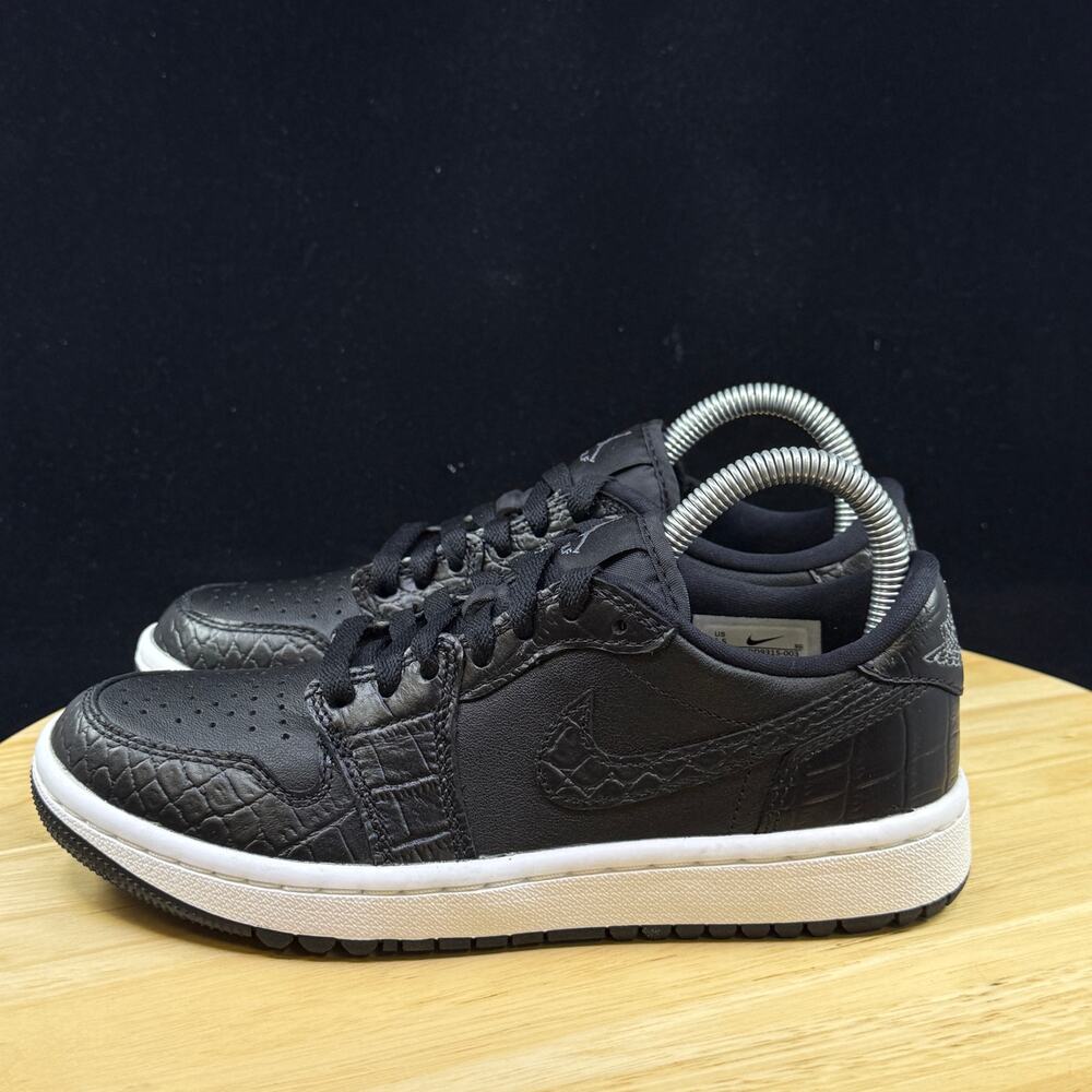 Nike Air Jordan 1 Low Golf Black Crocodile Shoes Men’s Size 4/ 5.5W DD9315-003 - Picture 7 of 9